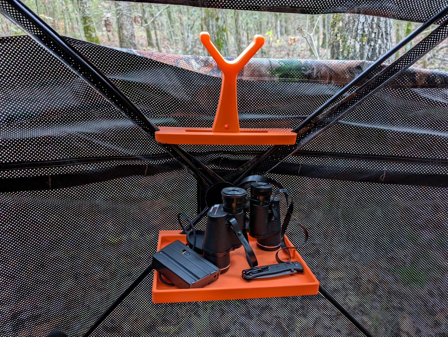 Adjustable Shooting Rest for Hub-Style Pop-Up Ground Blind – Secure Pole Attachment for Steady Aim